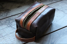 Load image into Gallery viewer, Travel Dopp Kit - Dark Brown/Tan
