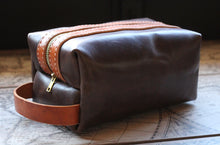 Load image into Gallery viewer, Travel Dopp Kit - Dark Brown/Tan
